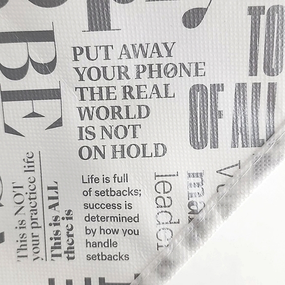 Lululemon Carryall Tote Inspirational Quotes White  Grey - Picture 7 of 9